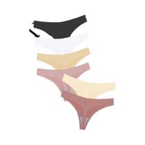 Calcinhas Femininas Sem Costura De Seda Gelada Respirável De Cintura Baixa, Kit Com 6 Peças, Tanga