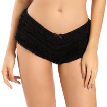 Calcinhas femininas SHARICCA Sexy Mesh Ruffle Booty Booty Booty Booty, pretas Calcinhas femininas SHARICCA Sexy Mesh Ruffle Booty Booty Booty Booty, pretas
