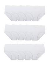 Calcinhas Fruit of the Loom, sem etiqueta, algodão, pacote com 12 unidades, brancas
