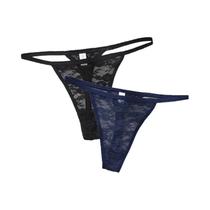 Calcinhas G-String De Renda Sexy Para Mulheres 2PCS Em Cores Sólidas Lingerie Íntima Calcinhas G-String De Renda Sexy Para Mulheres 2PCS Em Cores Sólidas Lingerie Íntima