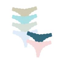 Calcinhas G-String Femininas Ultra Macias E Respiráveis Com Cintura Baixa E Babados, Kit Com 6