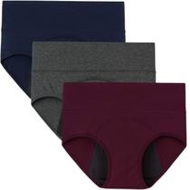 Calcinhas INNERSY Cintura Alta Antivazamento Kit com 3 Tamanhos Médios Calcinhas INNERSY Cintura Alta Antivazamento Kit com 3 Tamanhos Médios
