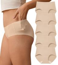 Calcinhas SHARICCA Sem Costura Hipster Invisível Kit com 5 Nude Calcinhas SHARICCA Sem Costura Hipster Invisível Kit com 5 Nude