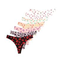 Calcinhas T-Back Ultrafinas De Seda Gelada Para Mulheres, 7 Peças, Estampa De Borboleta E Leopardo,