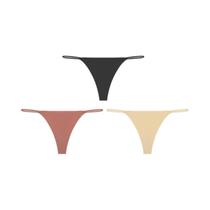 Calcinhas Tanga Sem Costura De Cintura Baixa 3PCS Com Alças Finas E Alta Flexibilidade, Roupa Íntima
