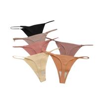 Calcinhas Tangas Femininas Finetoo - Sem Costura, Cintura Baixa e Efeito Gelado (6 Peças)