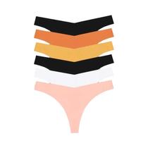 Calcinhas Ultra Finas Sem Costura Para Mulheres, 6PCS, G-String Com Cintura Em V, Cores Dopamina, Calcinhas Ultra Finas Sem Costura Para Mulheres, 6PCS, G-String Com Cintura Em V, Cores Dopamina,
