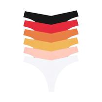 Calcinhas Ultra Finas Sem Costura Para Mulheres, 6PCS, G-String Com Cintura Em V, Cores Dopamina,