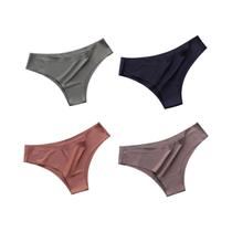 Calcinhas Ultra-finas Sem Costura Para Mulheres Em Seda Gelada, G-string De Cintura Baixa, Pacote
