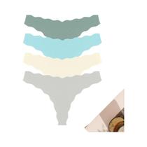 Calcinhas Ultra Macias E Respiráveis De Baixa Cintura Sem Costura Para Mulheres 4 Peças G-String