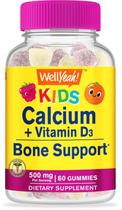 Cálcio 500 mg mais vitamina D3 1000 UI Gomas WellYeah Kids 60 ct
