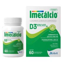Cálcio 500mg + Vitamina D3 400UI Saúde dos Ossos Imune C/60