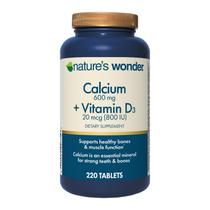 Cálcio 600 mg Vitamina D3 20 mcg 220 comprimidos Nature's Wonder Cálcio 600 mg Vitamina D3 20 mcg 220 comprimidos Nature's Wonder