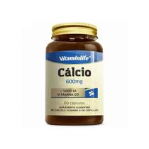 Cálcio 600mg + 1000ui Vitamina D3 Com 60 Cápsulas Vitaminlife