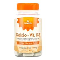 Cálcio com Vitamina D em Cápsulas Chamel 60 cápsulas de 750 mg