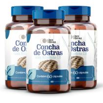 Cálcio De Concha De Ostras 500mg 60 Caps + Vitamina D3 3 POTES Cálcio De Concha De Ostras 500mg 60 Caps + Vitamina D3 3 POTES