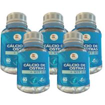 Cálcio De Ostra - 60 Caps 500Mg Kit Com - 5 Potes Cálcio De Ostra - 60 Caps 500Mg Kit Com - 5 Potes