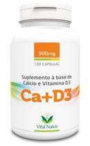 Cálcio e Vitamina D3 - 120 Cápsulas (500mg) - Vital Natus