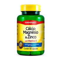 Cálcio, Magnésio e Zinco com Vit. D 600mg 60 Cápsulas - MaxiNutri - 481 Cálcio, Magnésio e Zinco com Vit. D 600mg 60 Cápsulas - MaxiNutri - 481