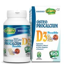 Cálcio, Magnésio, Vitamina D3 Ósteo ProCálcium Double 60 cápsulas 1400mg Unilife