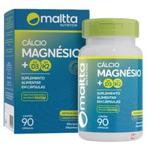 Cálcio + magnésio + vitaminas k2 + vitamina d3 com 90 cápsulas - maltta nutrition