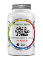 Cálcio + Magnésio + Zinco + Vitamina D3 60 Cápsulas Flora Nativa