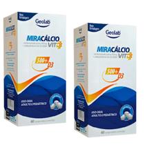 Calcio Miracalcio Citrato Malato de Calcio 250mg + Vit D3 30cp Kit com 2