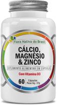 Cálcio, Zinco, Magnésio, Vitamina D3 60 Cápsulas