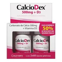 CalcioDex 500mg + D3 C/2 x 60 Cápsulas gelatinosas - Hertz