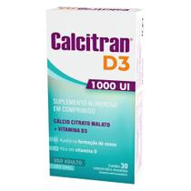Calcitran D3 1.000UI 30 Comprimidos - Cálcio Citrato Malato com Vitamina D - FQM