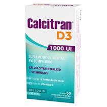 Calcitran D3 1.000UI 60 Comprimidos - Cálcio Citrato Malato com Vitamina D - FQM
