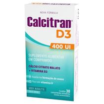 Calcitran D3 400UI 30 Comprimidos - Cálcio Citrato Malato com Vitamina D - FQM