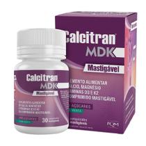 Calcitran MDK 30 Comprimidos Mastigáveis - Cálcio com Magnésio, Vitamina D e K