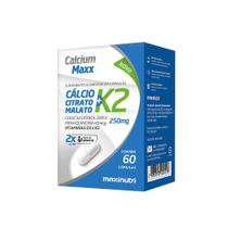 Calcium Maxx Cálcio Citrato Malato K2 60 Cápsulas Maxinutri