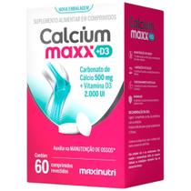 CALCIUM MAXX D3 ( Carbonato de Cálcio + Vitamina D3) 60 comprimidos - Maxinutri CALCIUM MAXX D3 ( Carbonato de Cálcio + Vitamina D3) 60 comprimidos - Maxinutri