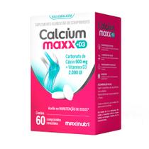 Calcium Maxx + D3 e Cálcio 60 Comprimidos Maxinutri Calcium Maxx + D3 e Cálcio 60 Comprimidos Maxinutri