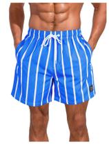 Calções de banho COZYEASE Quick Dry Elástico com Cordão Masculino Azul Calções de banho COZYEASE Quick Dry Elástico com Cordão Masculino Azul