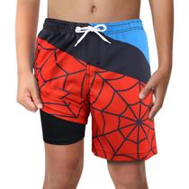 Calções de banho LUCOWEE Boys com forro de cueca boxer tamanho 6-20 UPF 50+