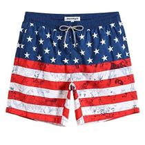 Calções de banho magic Quick Dry Swim com estampa da bandeira dos EUA