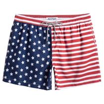 Calções de banho mamagic masculinos Quick Dry Beach Shorts Flag M