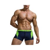 Calções De Banho Masculinos Colorblock Com Patchwork, Shorts De Surf, Biquíni De Praia, Boxer Briefs