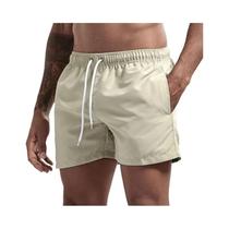 Calções De Banho Masculinos De Secagem Rápida, Leves, Com Forro De Malha, Bolsos Laterais, Shorts De