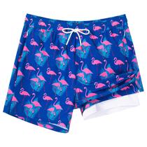 Calções de banho SURF CUZ, forro de compressão de costura interna de 13 cm Navy Flamingo Calções de banho SURF CUZ, forro de compressão de costura interna de 13 cm Navy Flamingo