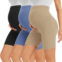 Calções de maternidade BONVIGOR Over The Belly Biker Workout Yoga Calções de maternidade BONVIGOR Over The Belly Biker Workout Yoga