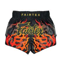 Calções de Muay Thai Fairtex Slim Cut - Preto Volcano