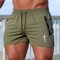 Calções De Natação Masculinos De Verão Com Estampa Cruzada, Shorts De Praia, Roupas Esportivas Para