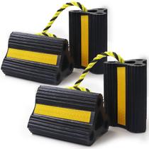 Calços para Rodas WECARLLE de Borracha 6x12x11cm Kit com 4 Peças Refletivos