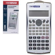calculadora cientifica 12 digitos 240 funcoes com capa yins paper a bateria 17x8cm