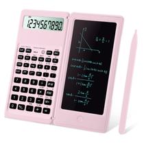 Calculadora científica iPepul de 10 dígitos com bloco de notas rosa