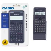 Calculadora Científica Original Casio FX-82MS DH 2nd Edition 240 Funções SVPAM Preta AAA